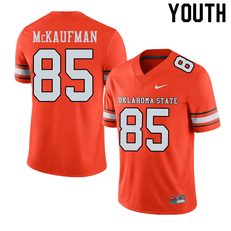 Youth #85 Patrick McKaufman Oklahoma State Cowboys College Football Jerseys Sale-Alternate Orange - Click Image to Close